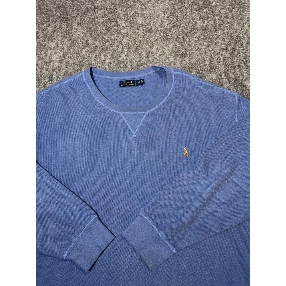 Polo Ralph Lauren Sweater Mens 2XB Blue Cotton Crewneck Knit Pullover Casual - Picture 2 of 11